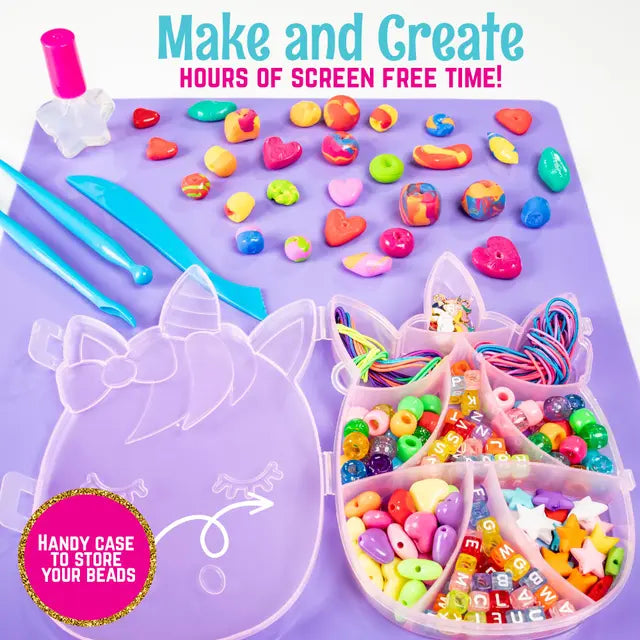 Unicorn Charms and Clay Bracelet Kit, Jewellery Making Kit