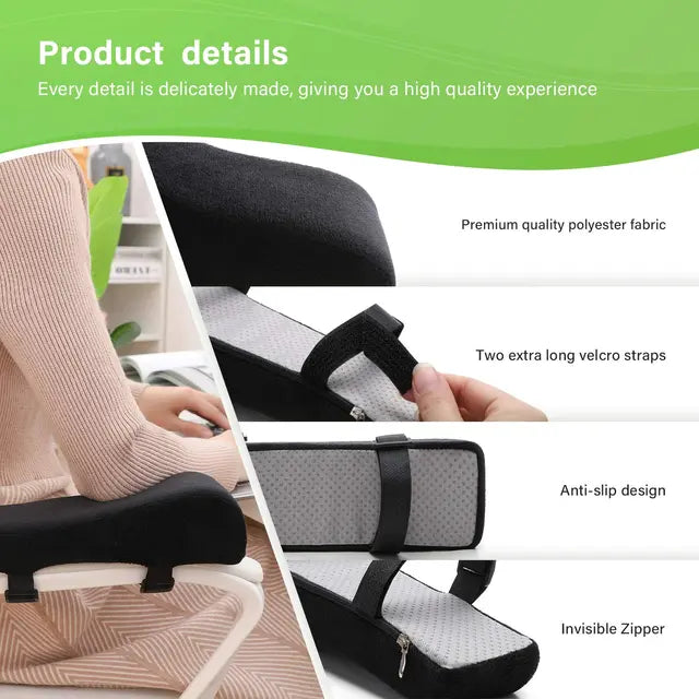 LargeLeaf Chair Ergonomic armrest Cushions Elbow Pillow Pressure Relief
