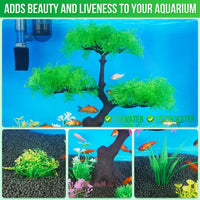 Borlech Aquarium Plastic Plants Artificial Decorations, Large Fish Tank