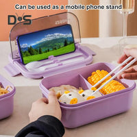 1 Set Safe Bento Box Dust-proof Durable Large Capacity Lunch Container