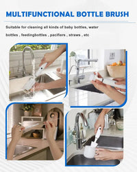 Electric Feeding Bottle Cleaner Set with 1800mAh Rechargeable Brush & Lanyard