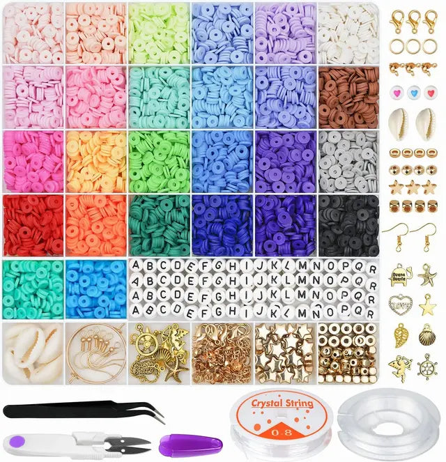 14000Pcs Clay Beads Bracelet Making Kit for Girls, 48 Colors