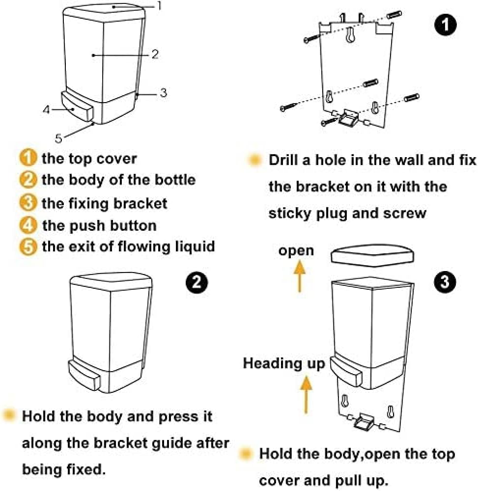 Wall Manual Soap Dispenser 1000 ml Large Capacity