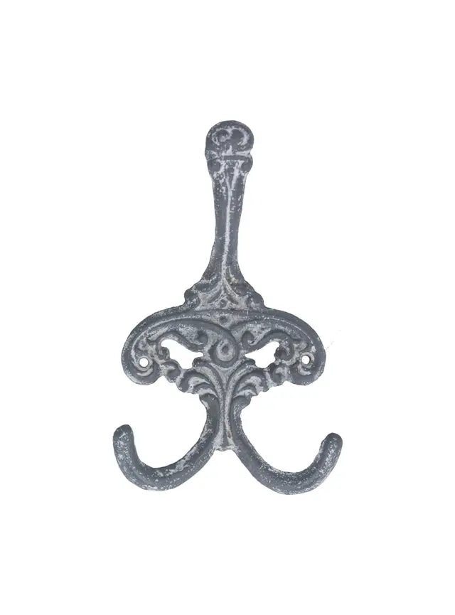 Gisela Graham 2 x Grey White Wash Filigree Wall Hook