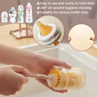 FUSACONY Baby Bottle Brush Set 7 in 1, Travel Portable Silicone Bottle Brush