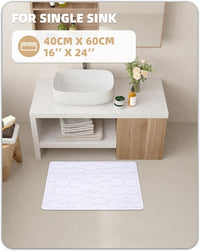 Rubber Backed Bath Mat 40 x 60 cm, Non Slip Thin Bathroom Mat Quick Dry